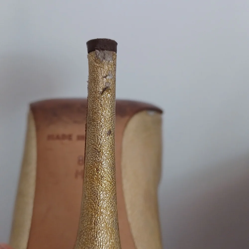 Michael Kors gold Stiletto Pump 8 heels shoe wedding  glam Party Y2k